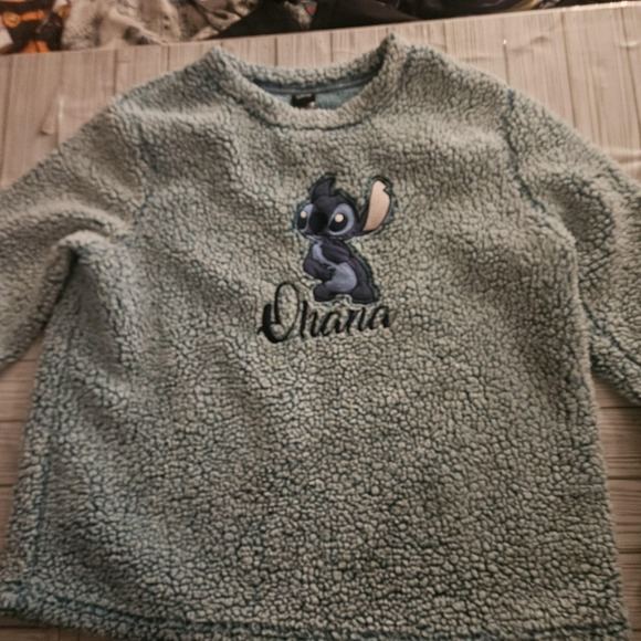Disney Stitch Ohana Pullover Womens XL Turquoise Sherpa Fleece Soft LZ499475C‎ - Picture 8 of 8